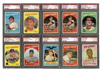 1959 TOPPS BASEBALL COMPLETE MASTER SET (572 + 9 VARIATIONS) RANKED #11 ON PSA REGISTRY WITH 8.06 SET RATING (ONLY TWO CARDS BELOW PSA NM-MT 8)