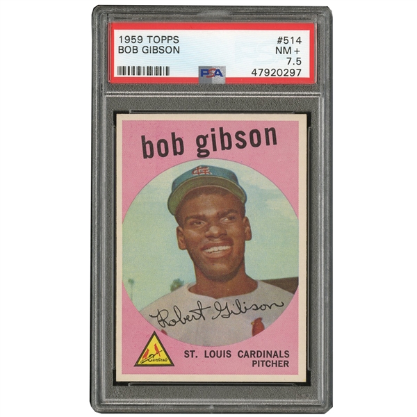 1959 TOPPS #615 BOB GIBSON ROOKIE - PSA NM+ 7.5