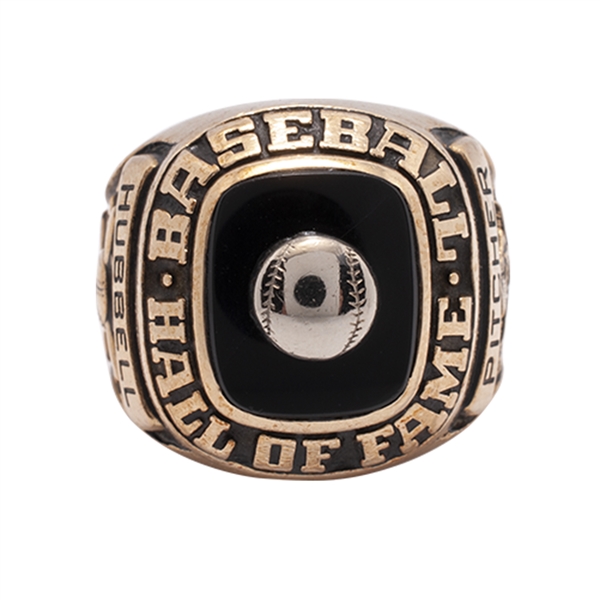CARL HUBBELLS 1947 NATIONAL BASEBALL HALL OF FAME 10K GOLD INDUCTION RING (HUBBELL FAMILY LOA)