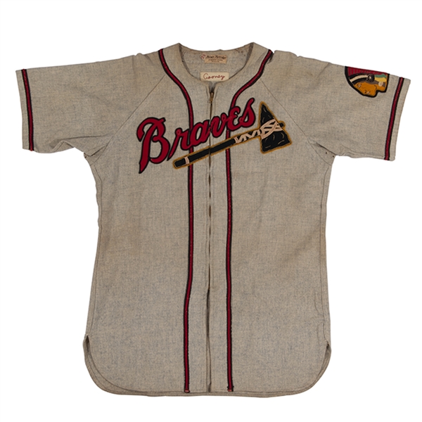 C. 1947-50 JOHNNY COONEY BOSTON BRAVES GAME WORN ROAD COACH/MANAGER JERSEY
