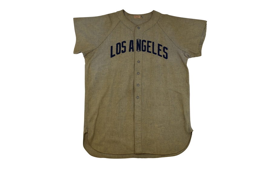 1949 CLARENCE MADDERN LOS ANGELES ANGELS (PCL) GAME WORN FULL ROAD UNIFORM INCL. #18 JERSEY, PANTS & SOCKS (EX-DOBBINS)
