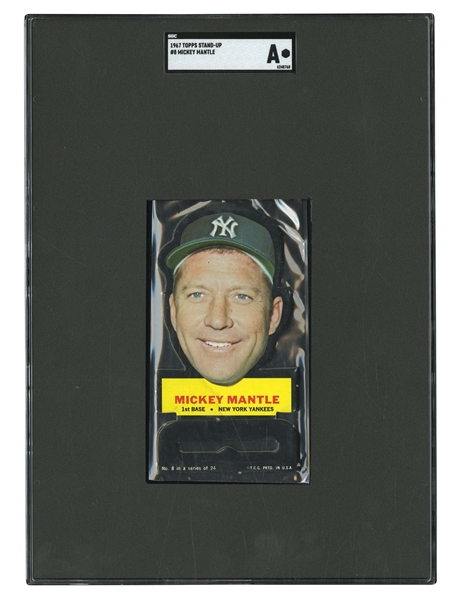 RARE 1967 TOPPS TEST STAND-UP #8 MICKEY MANTLE - SGC AUTHENTIC (1 OF 4 KNOWN TO EXIST!)