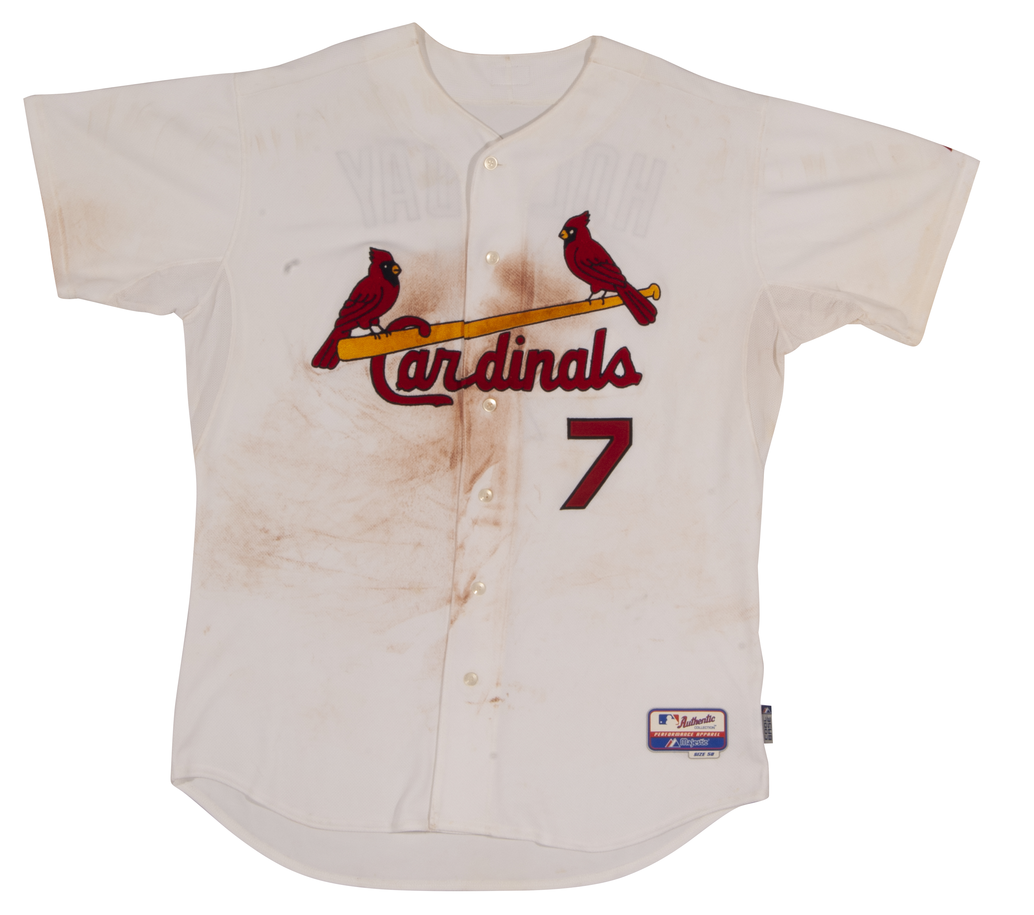 Lot Detail - 7/30/2010 MATT HOLLIDAY AUTOGRAPHED ST. LOUIS CARDINALS (VS.  PIT) GAME WORN HOME JERSEY (MLB AUTH.)