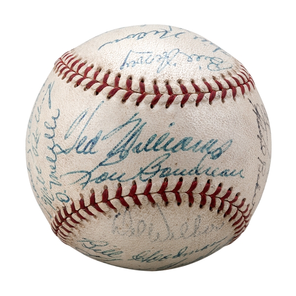 1953 BOSTON RED SOX TEAM SIGNED OAL (HARRIDGE) BASEBALL WITH TED WILLIAMS ON SWEET SPOT
