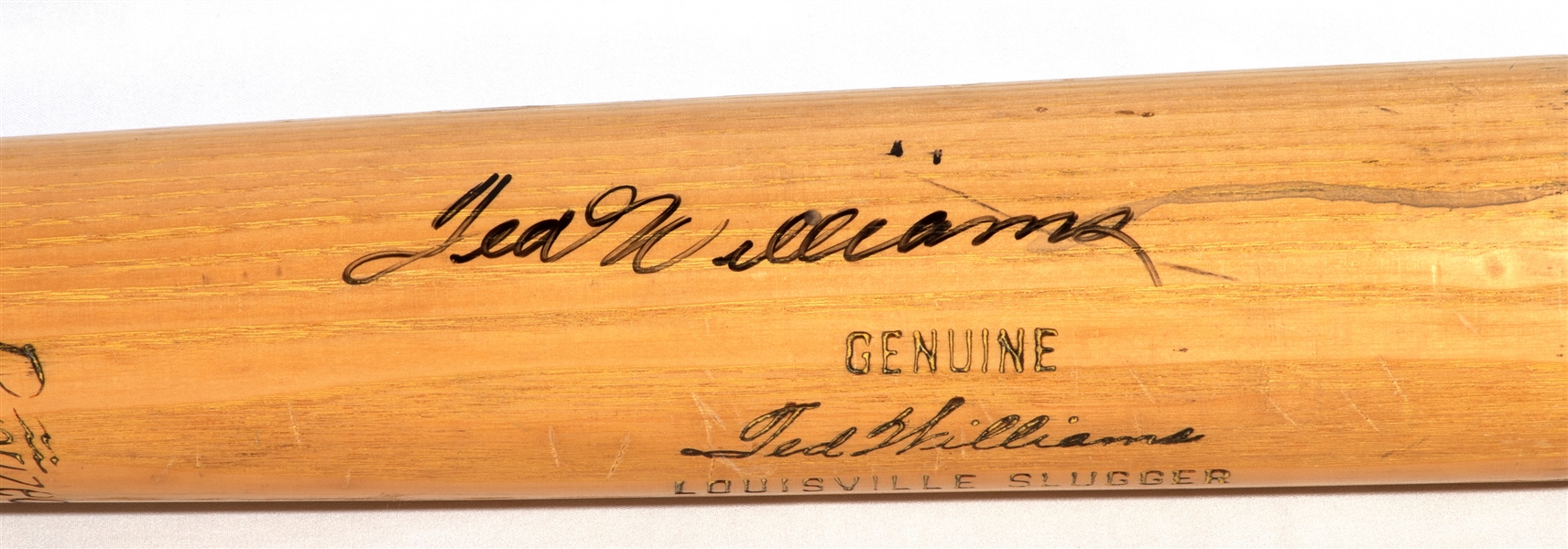 1955-59 TED WILLIAMS AUTOGRAPHED H&B PRO MODEL BAT WITH WILLIAMS LETTER (PSA/DNA TAUBE LOA)