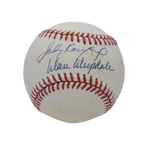 SANDY KOUFAX AND DON DRYSDALE DUAL-SIGNED ONL (WHITE) BASEBALL - PSA/DNA NM-MT 8