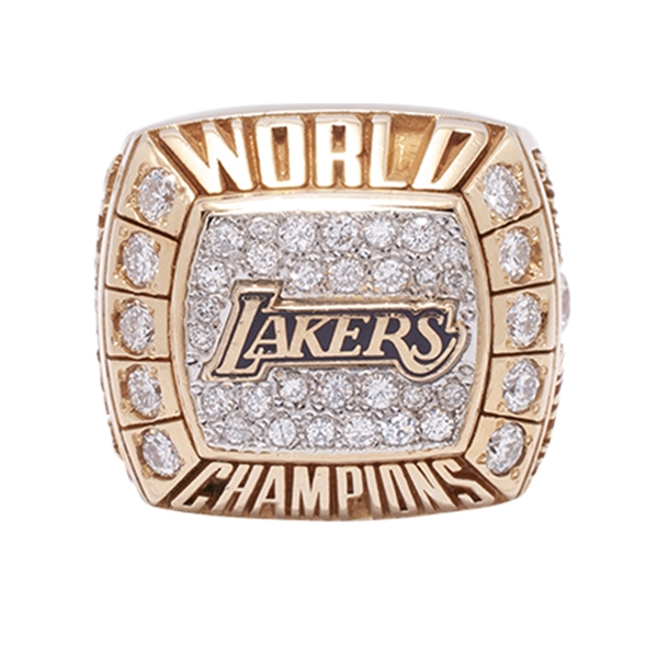 BILL SHARMANS 2000 LOS ANGELES LAKERS NBA WORLD CHAMPIONS 14K GOLD RING (SHARMAN FAMILY LOA)