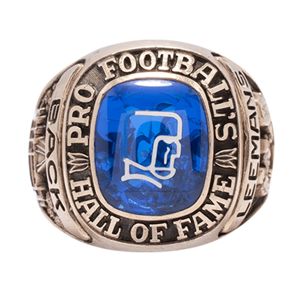 1978 PRO FOOTBALL HALL OF FAME 10K GOLD INDUCTION RING PRESENTED TO ALPHONSE "TUFFY" LEEMANS