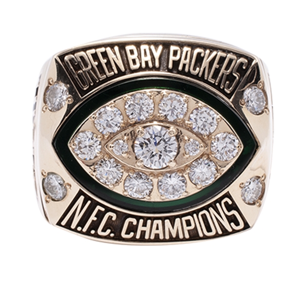 1997 GREEN BAY PACKERS NFC CHAMPIONS 10K GOLD RING WITH DIAMONDS