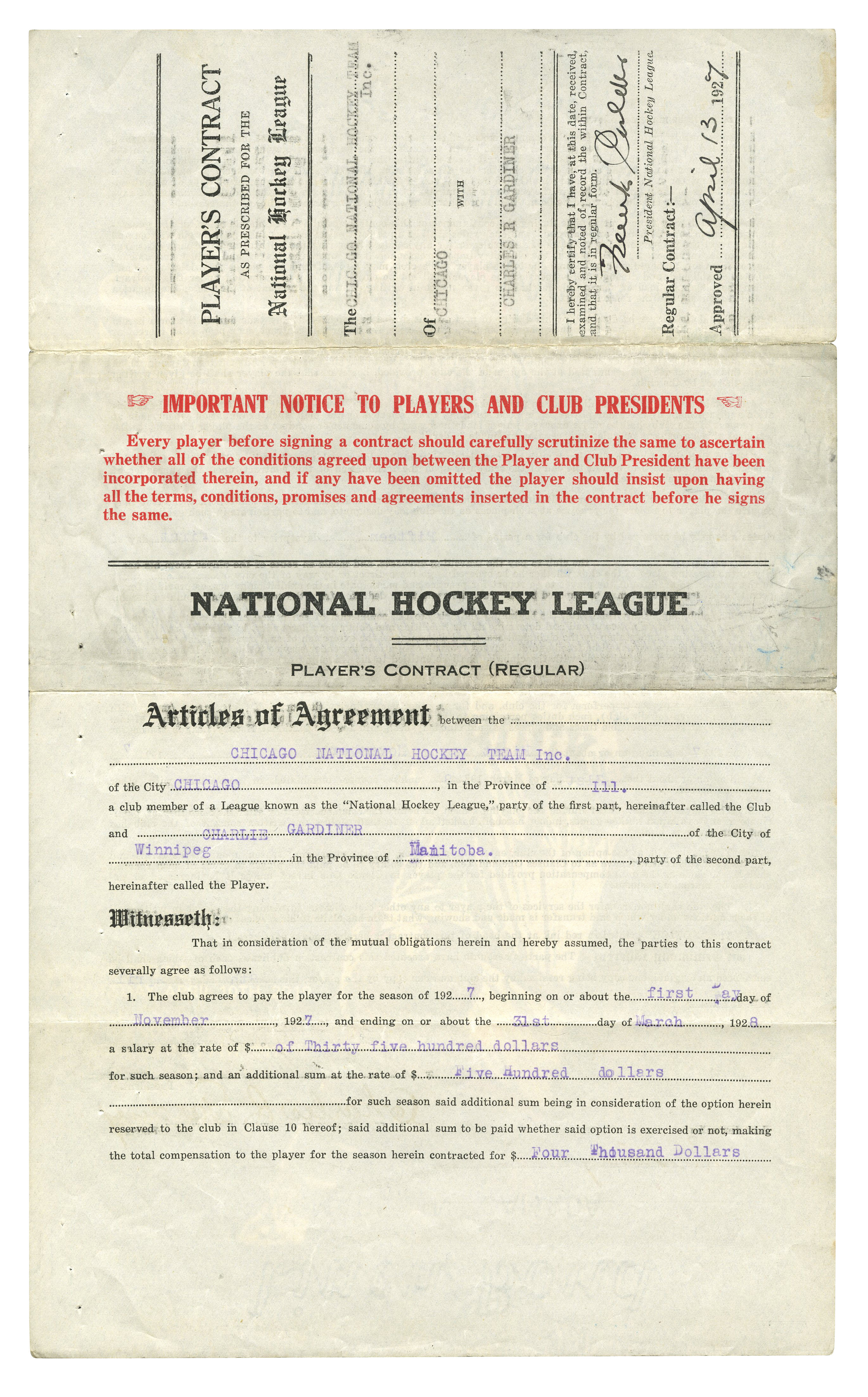 Gordie Howe Signed Red Wings National Hockey League Program (Beckett LOA)