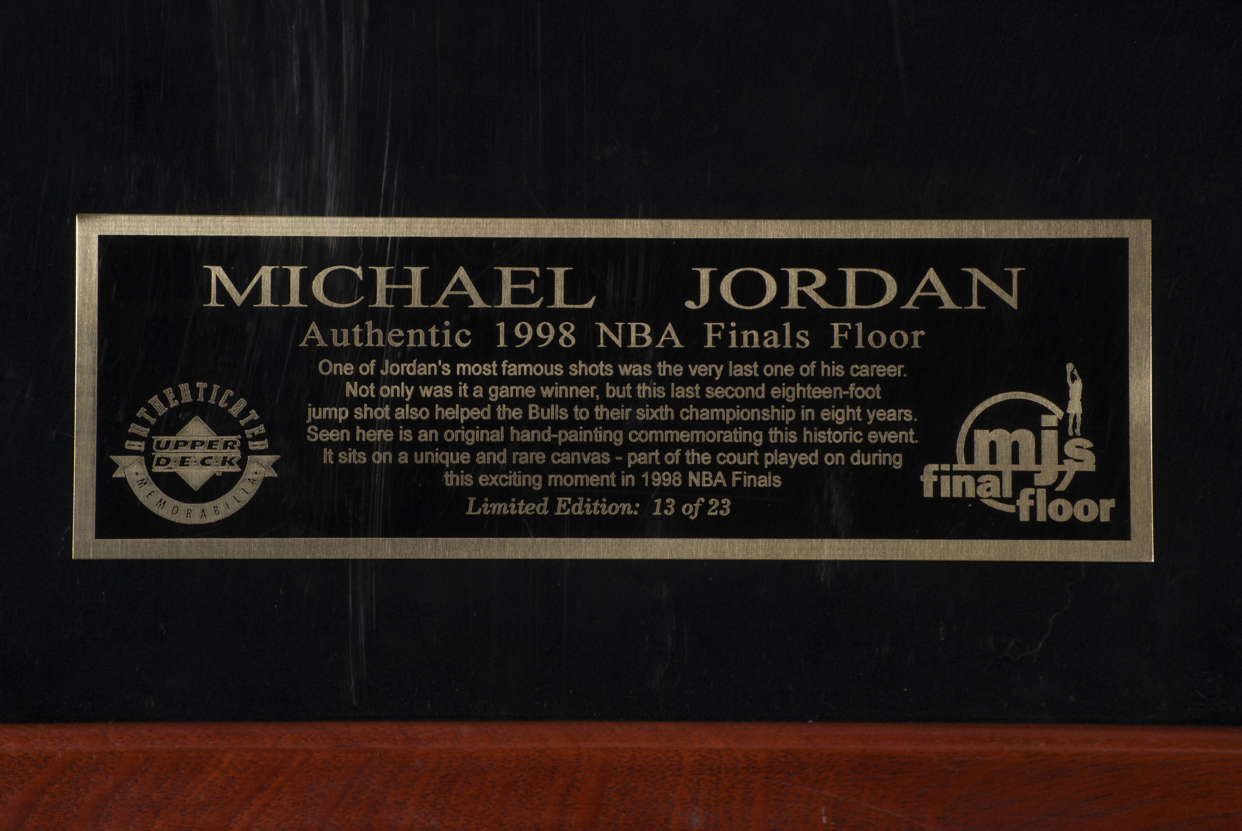 Michael Jordan Signed Bulls LE Jersey with Final Game Floor Piece (UDA COA)