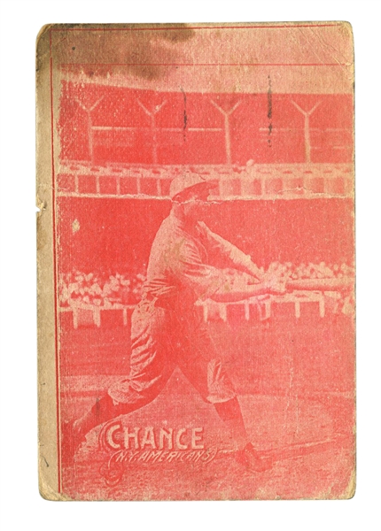 1914 TEXAS TOMMY E224 FRANK CHANCE (TYPE 2) TEST PROOF CARD - A TRUE 1-OF-1 RARITY! (YAHTZEE BOX FIND)