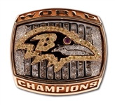 ROD WOODSONS 2000 BALTIMORE RAVENS SUPER BOWL XXXV WORLD CHAMPIONS 14K GOLD RING - HIS ONE & ONLY SB RING! (WOODSON LOA)