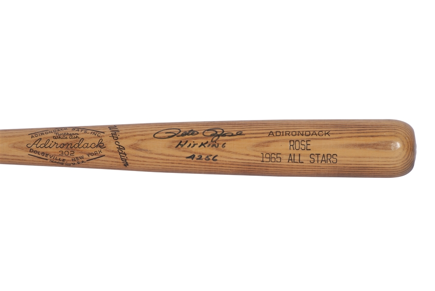 PETE ROSE SIGNED & INSCRIBED 1965 MLB ALL-STAR GAME ADIRONDACK PRO MODEL BAT - HIS 1ST ASG APPEARANCE! (PSA/DNA TAUBE LOA)