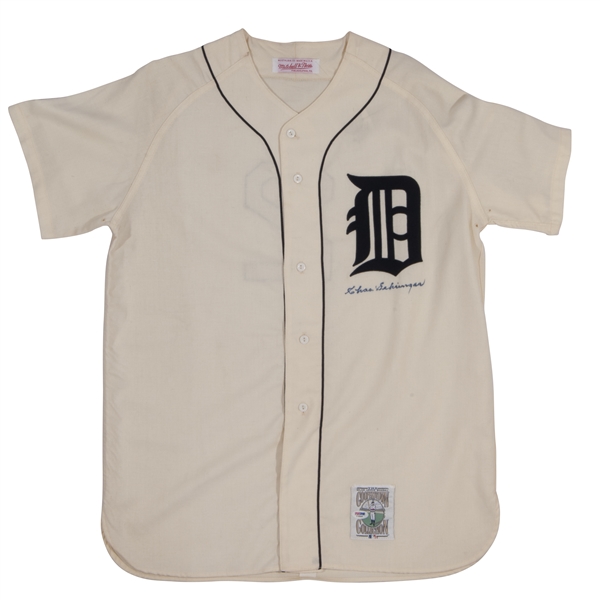 CHARLIE GEHRINGER AUTOGRAPHED 1939 DETROIT TIGERS MITCHELL & NESS THROWBACK HOME JERSEY