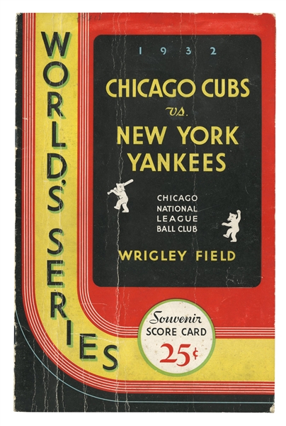 1932 WORLD SERIES N.Y. YANKEES AT CHICAGO CUBS (WRIGLEY FIELD) PROGRAM ATTRIBUTED TO GAME 3 (BABE RUTH "CALLED SHOT")