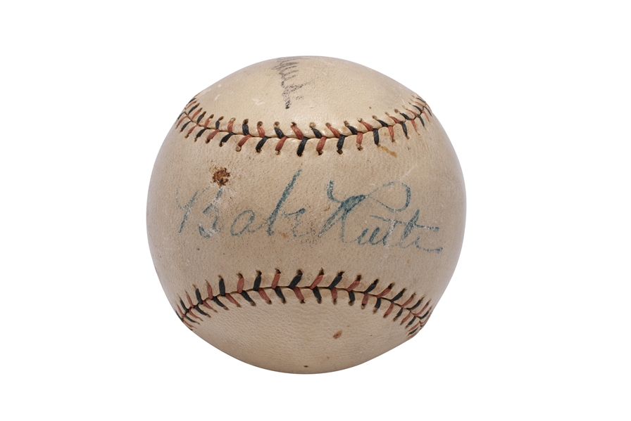 C. LATE 1920S BABE RUTH AND LOU GEHRIG DUAL-SIGNED OFFICIAL PCL (HARRY WILLIAMS) BASEBALL
