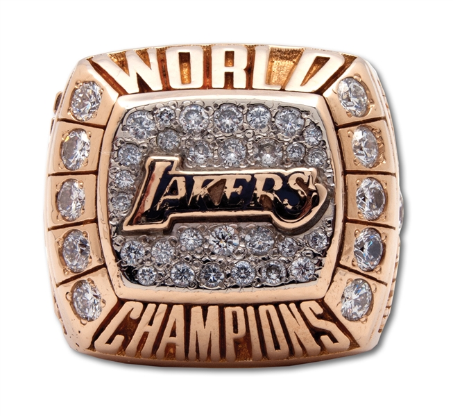2000 LOS ANGELES LAKERS WORLD CHAMPIONS 14K GOLD RING - PLAYERS A VERSION