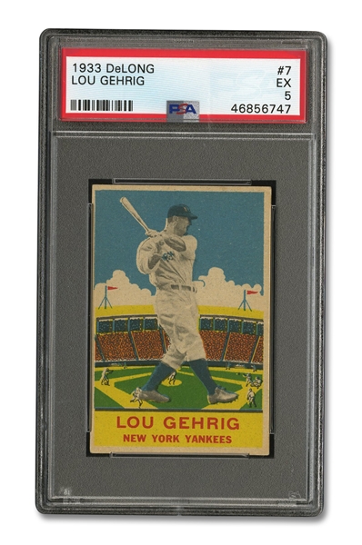 1933 DELONG #7 LOU GEHRIG - PSA EX 5