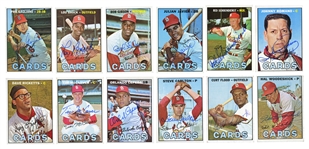 COLLECTION OF (24) 1967 TOPPS ST. LOUIS CARDINALS SIGNED CARDS FEATURING CARLTON, CEPEDA, BROCK, GIBSON AND FLOOD