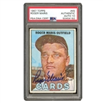 SIGNED 1967 TOPPS #45 ROGER MARIS CARD - PSA AUTO 10