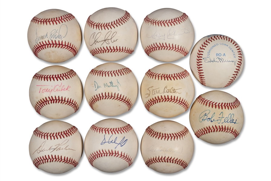 GROUP OF (11) SIGNED BASEBALLS, GREATS OF THE GAME INCLUDING TONY KUBEK, DON MATTINGLY, EDDIE MURRAY & DAVE WINFIELD (EACH WITH BECKETT COA)