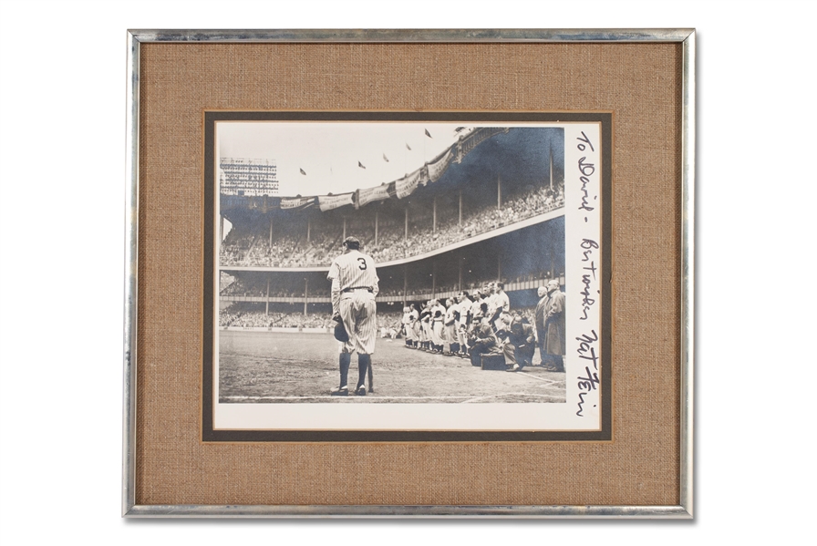 NAT FEIN SIGNED AND PERSONALIZED COPY OF "THE BABE BOWS OUT" PULITZER PRIZE WINNING PHOTOGRAPH