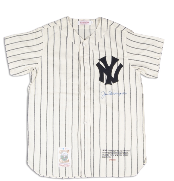 JOE DIMAGGIO SIGNED MITCHELL & NESS COOPERSTOWN COLLECTION LIMITED EDITION STITCHED JERSEY #170/325 (PSA/DNA LOA)