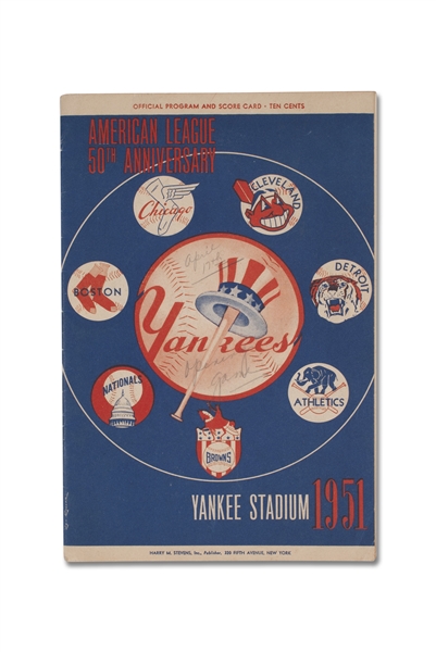 APRIL 17, 1951 NEW YORK YANKEES OPENING DAY (VS. RED SOX) PROGRAM - MICKEY MANTLES MAJOR LEAGUE DEBUT