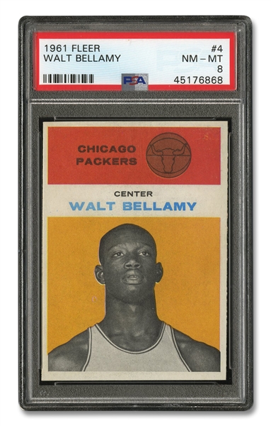 1961 FLEER #4 WALT BELLAMY - PSA NM-MT 8