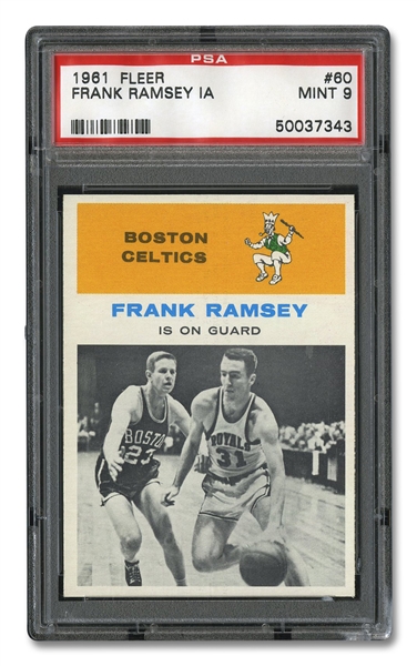 1961 FLEER #60 FRANK RAMSEY IN ACTION - PSA MINT 9