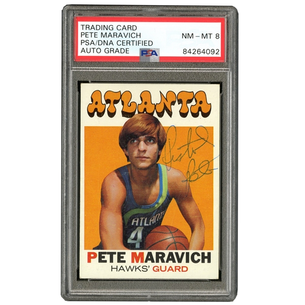 1971 SIGNED TOPPS #55 PETE MARAVICH - PSA/DNA NM-MT 8