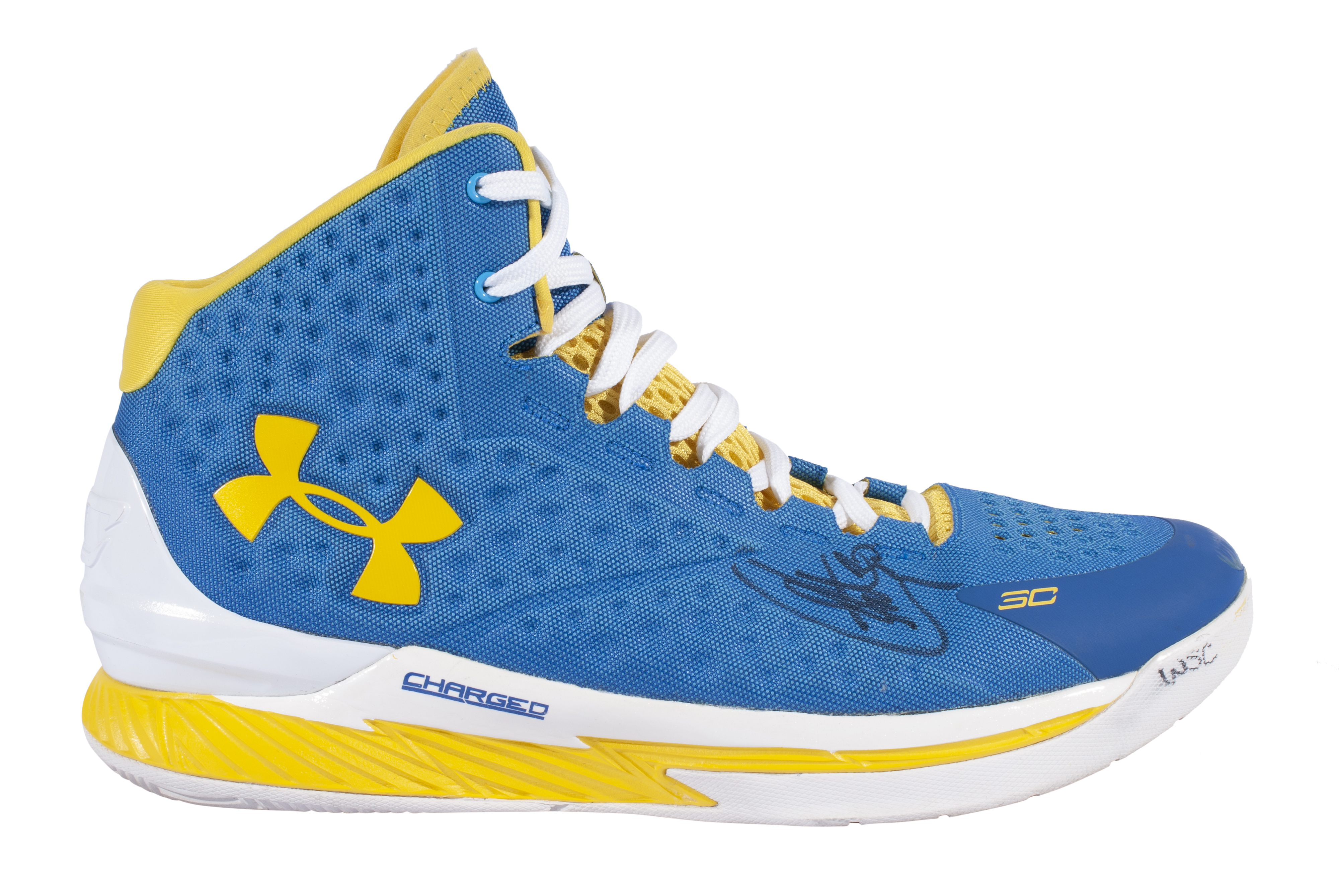 2013-14 Stephen Curry Game Worn, Signed Golden State Warriors Shoes, Lot  #13615