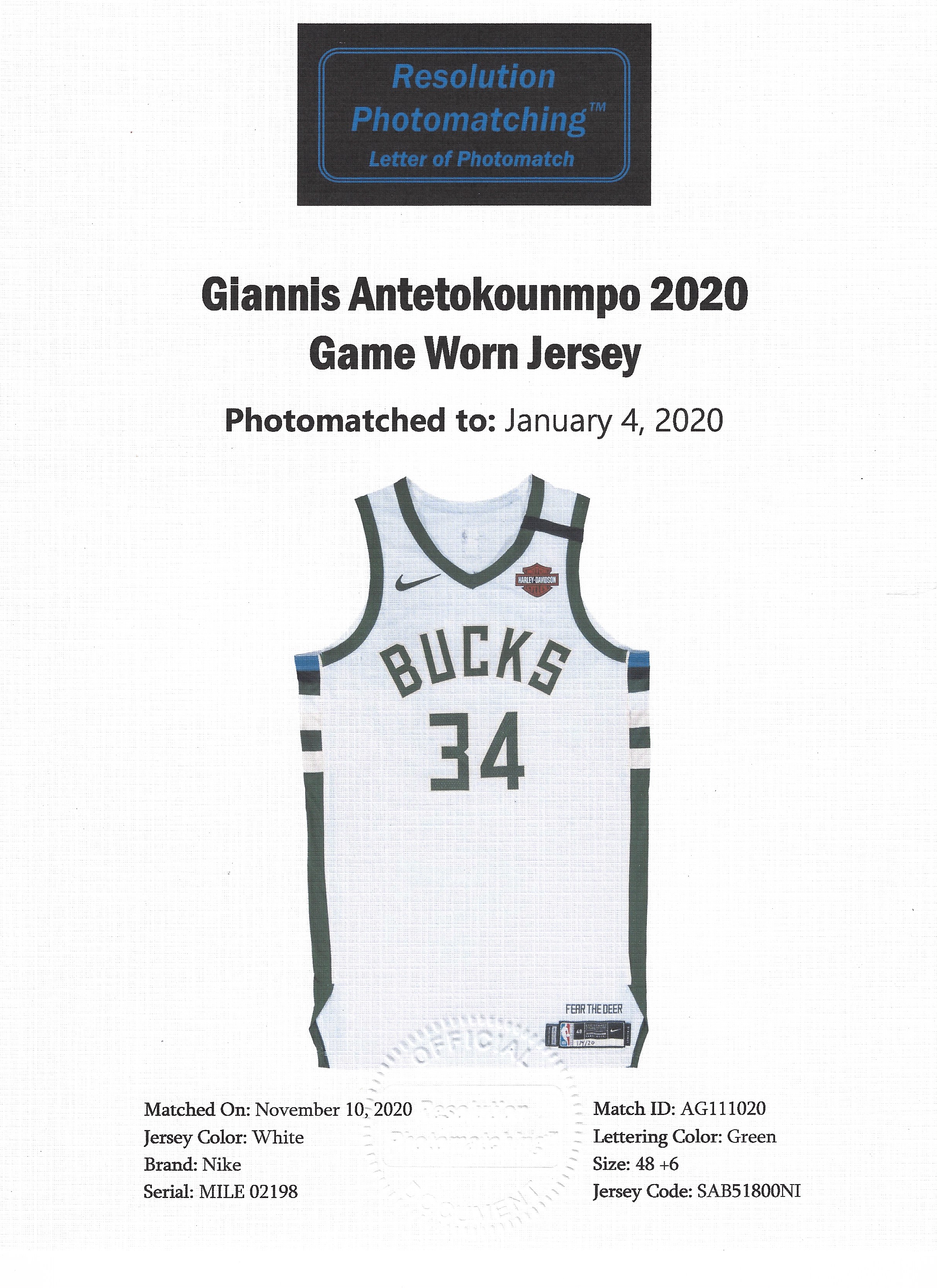 Giannis Antetokounmpo - 2020 NBA All-Star - Game-Worn Jersey