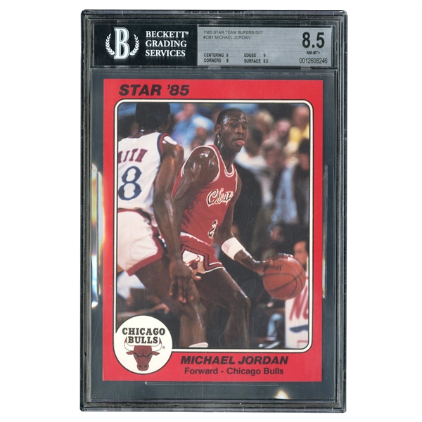 1985 STAR TEAM SUPERS 5X7 #CB1 MICHAEL JORDAN - BGS NM-MT + 8.5