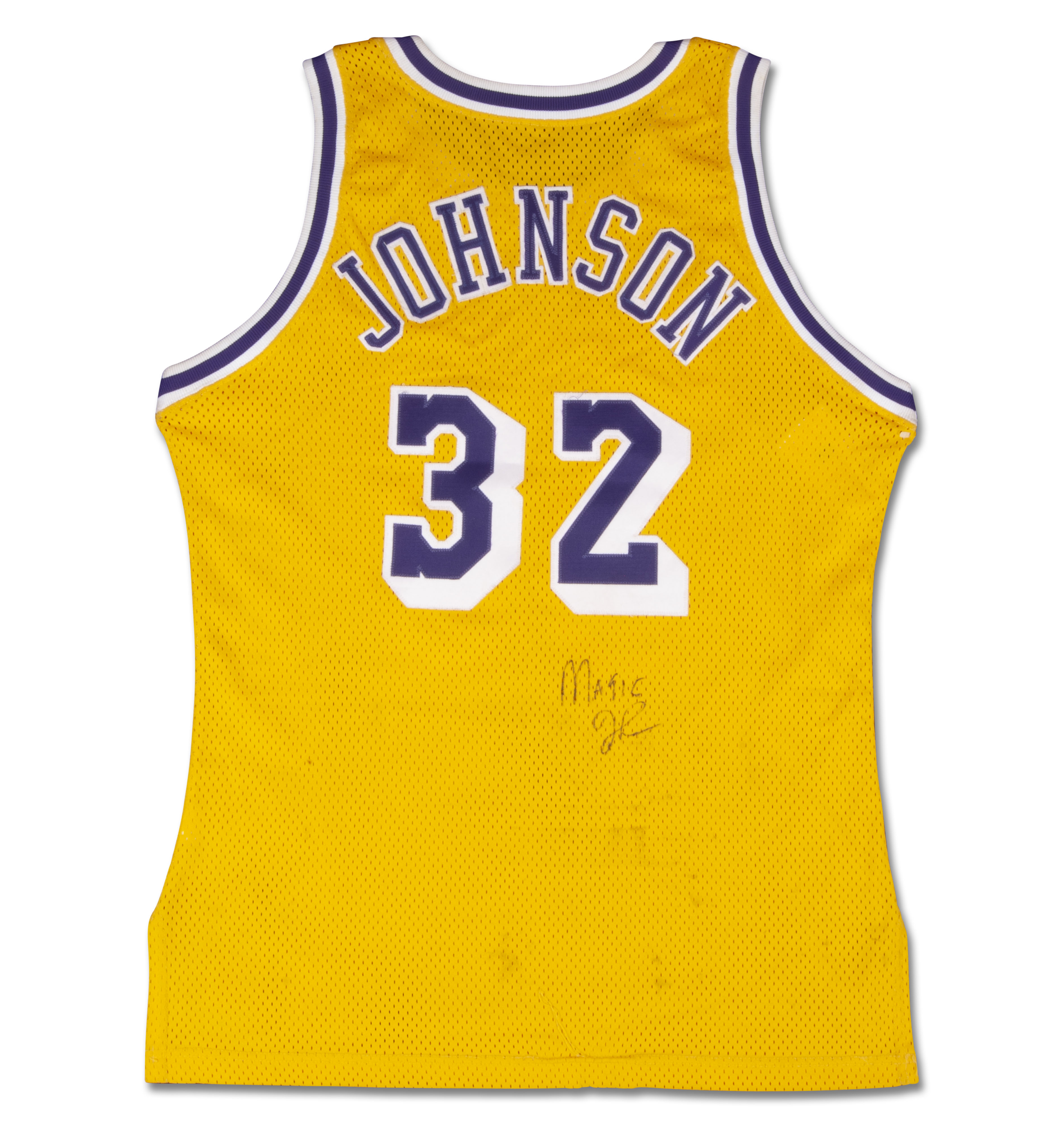 Lot Detail - Magic Johnson Special Edition Statistic Signed and Framed  Lakers jersey