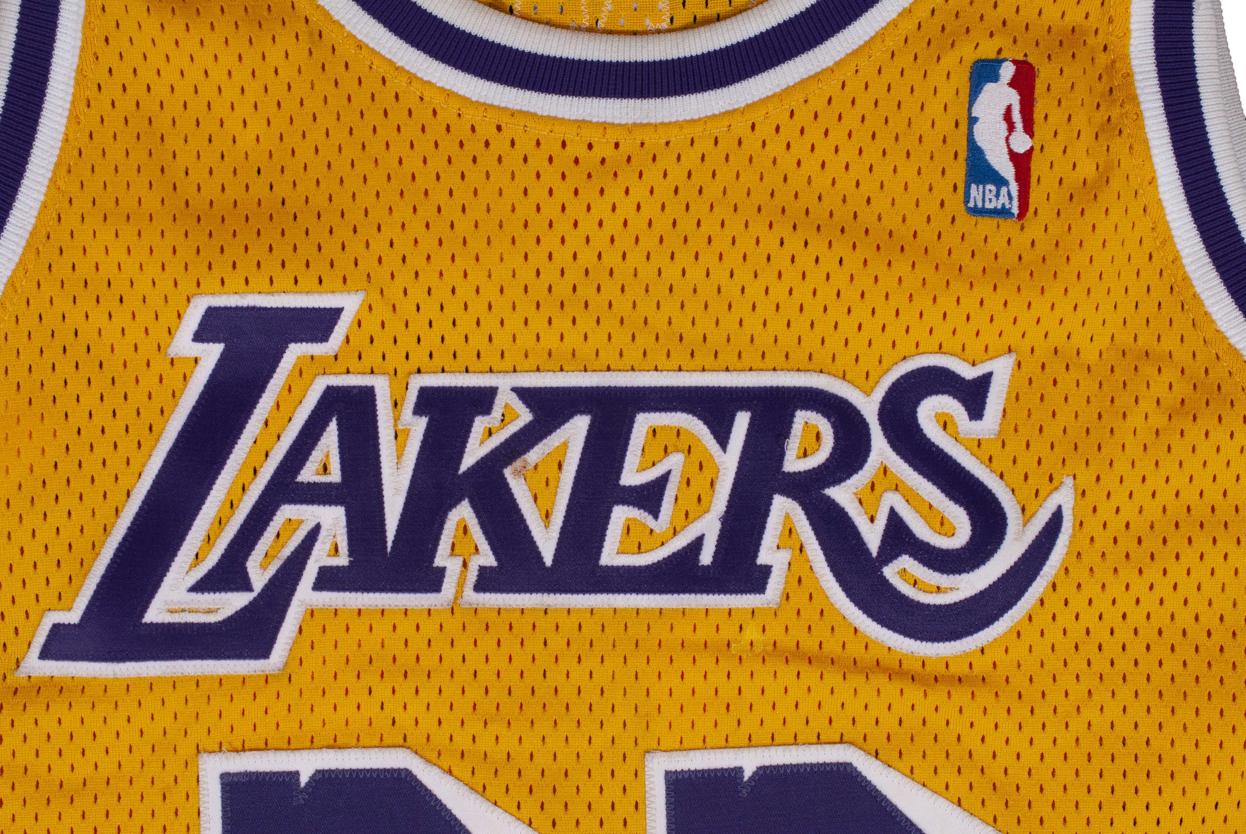 Lot Detail - 1995-96 Magic Johnson Los Angeles Lakers Game-Used &  Autographed Road Jersey (JSA)
