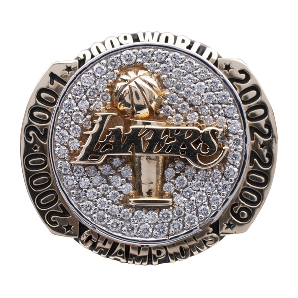 2009 LOS ANGELES LAKERS NBA WORLD CHAMPIONS 10K GOLD & DIAMOND RING