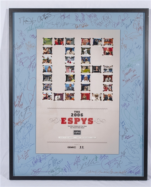 2006 ESPY AWARDS ORIGINAL POSTER SIGNED BY 35 PLUS PROFESSIONAL ATHELETES, MOVIE STARS, & RECORDING ARTISTS - ONLY ONE IN EXISTENCE