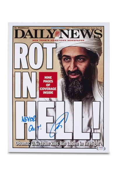 ROBERT J. ONEILL - U.S. NAVY SEAL WHO KILLED OSAMA BIN LADEN SIGNED 11X14 DAILY NEWS COVER (PSA/DNA)