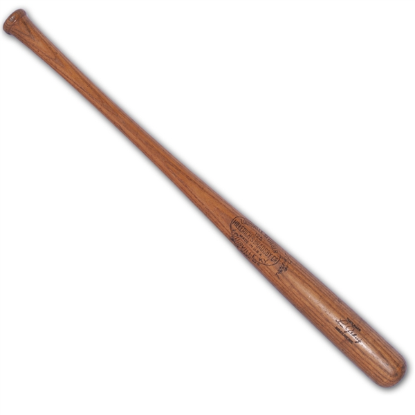 HIGHLY IMPORTANT 1938 LOU GEHRIG GAME USED H&B LOUISVILLE SLUGGER BAT (GIFTED TO EARLE COMBS & DERIVED FROM THE EARLE COMBS FAMILY) - PSA/DNA GU 10