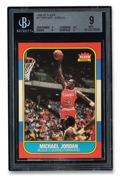 1986 FLEER BASKETBALL #57 MICHAEL JORDAN ROOKIE - BECKETT MINT 9