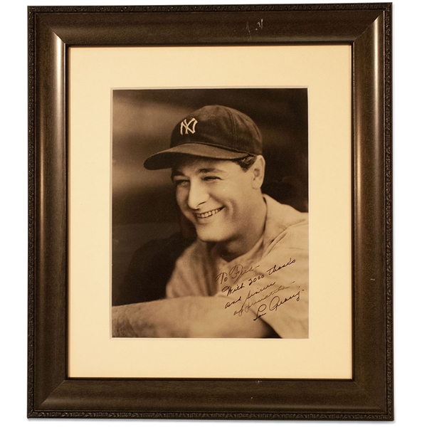 EXTRAORDINARY LOU GEHRIG SIGNED 8 X 10 PHOTOGRAPH (AL TAPPER COLLECTION) - PSA/DNA MINT 9