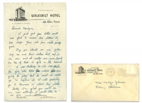 1950 MICKEY MANTLE HANDWRITTEN LETTER WITH ORIGINAL SIGNED MAILING ENVELOPE (AL TAPPER COLLECTION) - MANTLE FAMILY LOA & JSA LOA