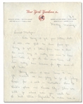 1951 MICKEY MANTLE HANDWRITTEN LETTER ON YANKEES STATIONERY WITH ORIGINAL SIGNED MAILING ENVELOPE (AL TAPPER COLLECTION) - MANTLE FAMILY LOA & JSA LOA