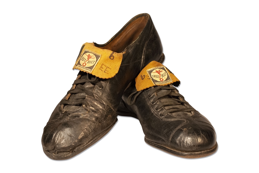 RARE AND HISTORIC TED WILLIAMS CLEATS WORN WHEN HE HIT HIS LAST HOME RUN IN THE FINAL AT BAT OF HIS CAREER 9/28/1960 - LOA FROM JIM CARROLL (AL TAPPER COLLECTION)