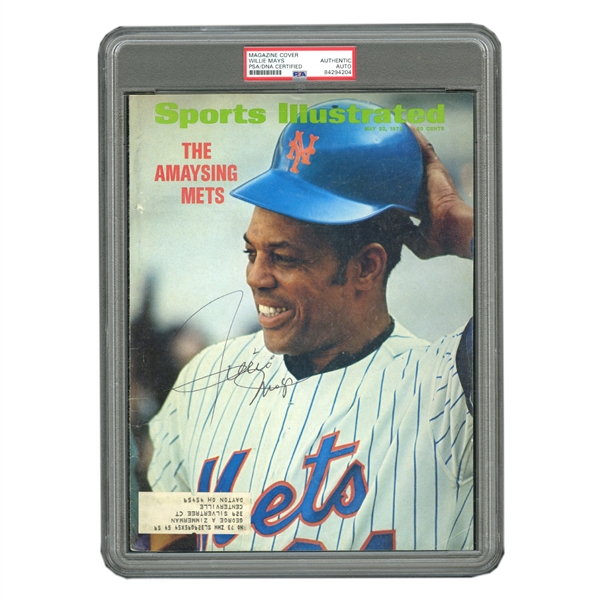 COLORFUL 5/22/72 WILLIE MAYS AUTOGRAPHED "THE AMAYSING METS" SPORTS ILLUSTRATED COVER (JACK ZIMMERMAN COLLECTION) - PSA/DNA