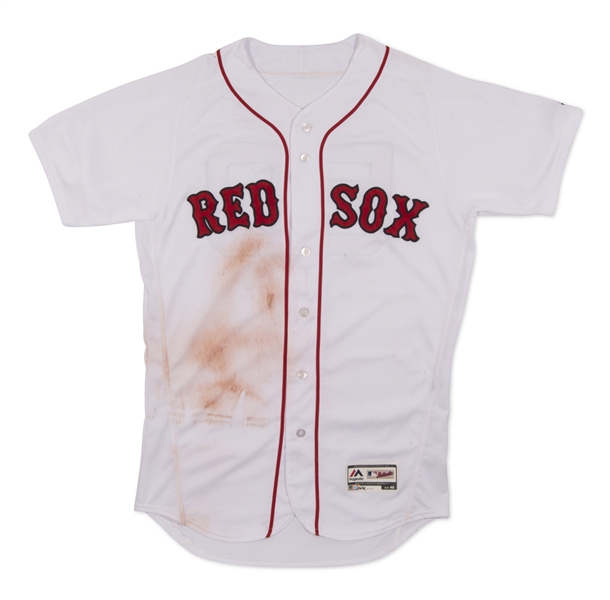 7/11/2018 MOOKIE BETTS BOSTON RED SOX GAME WORN HOME JERSEY VS. TEXAS RANGERS - MLB AUTH