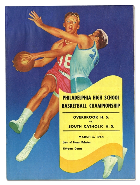 WILT CHAMBERLAIN 1954 OVERBROOK HIGH SCHOOL PHILADELPHIA BASKETBALL CITY CHAMPIONSHIP PROGRAM