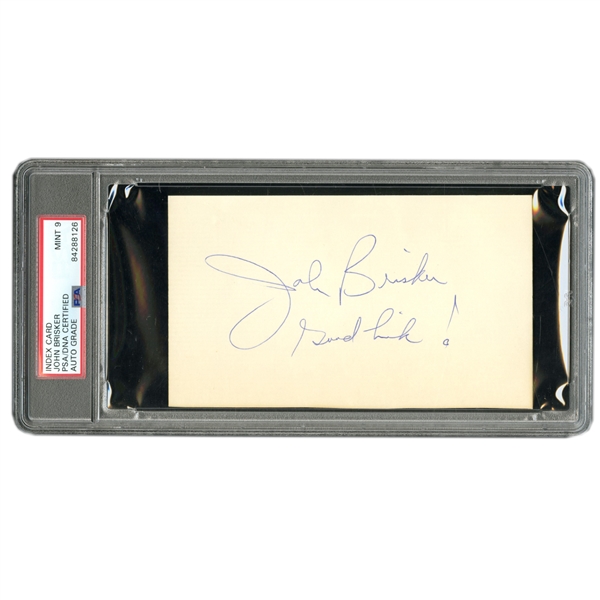 FRESH TO THE HOBBY - RARE - JOHN BRISKER - MISSING SINCE 1978 AGE 30 - ABA ALL-STAR BASKETBALL LEGEND - AUTOGRAPHED OVERSIZED 3.5" X 6" INDEX CARD - PSA/DNA MINT 9